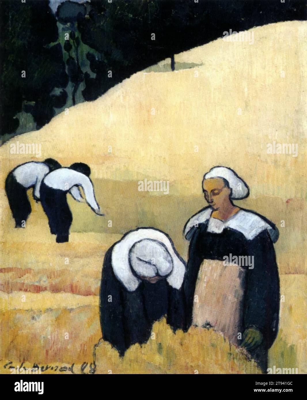 The Harvest (bretonische Landschaft) 1888 von Emile Bernard Stockfoto