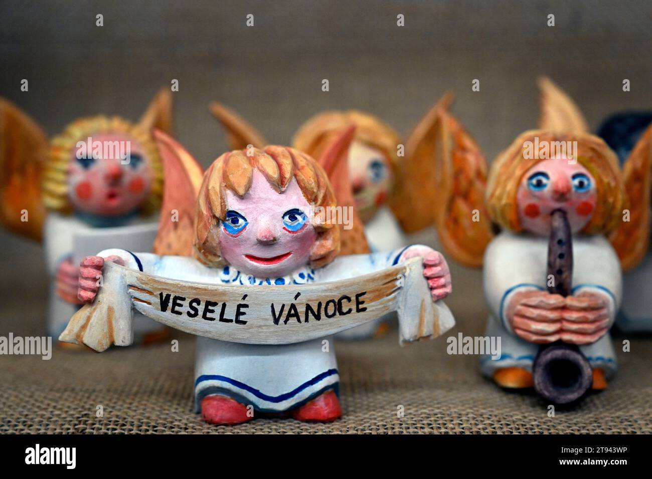 Jubiläumsausstellung von Krippen im Klementinum, die nur einmal alle 100 Jahre stattfindet, in Prag, Tschechische Republik, 22. November 2023. Die Ausstellung findet in Klementinum statt, wo 1562 die erste Krippe in den tschechischen Ländern entstand und 1923 die Jubilee Manger Scene Exhibition organisiert wurde. Eine repräsentative Ausstellung zeigt die Werke der besten zeitgenössischen Schöpfer von Krippen in der Tschechischen Republik und ist der tschechische Teil der weltweiten Feier des 800. Jahrestages der ersten Krippe von St. Franziskus von Assisi in Greccio in Stockfoto