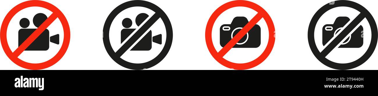 Symbol Kamera nicht zulässig. Kamera ist hier verboten und verboten. Vektorabbildung Stock Vektor