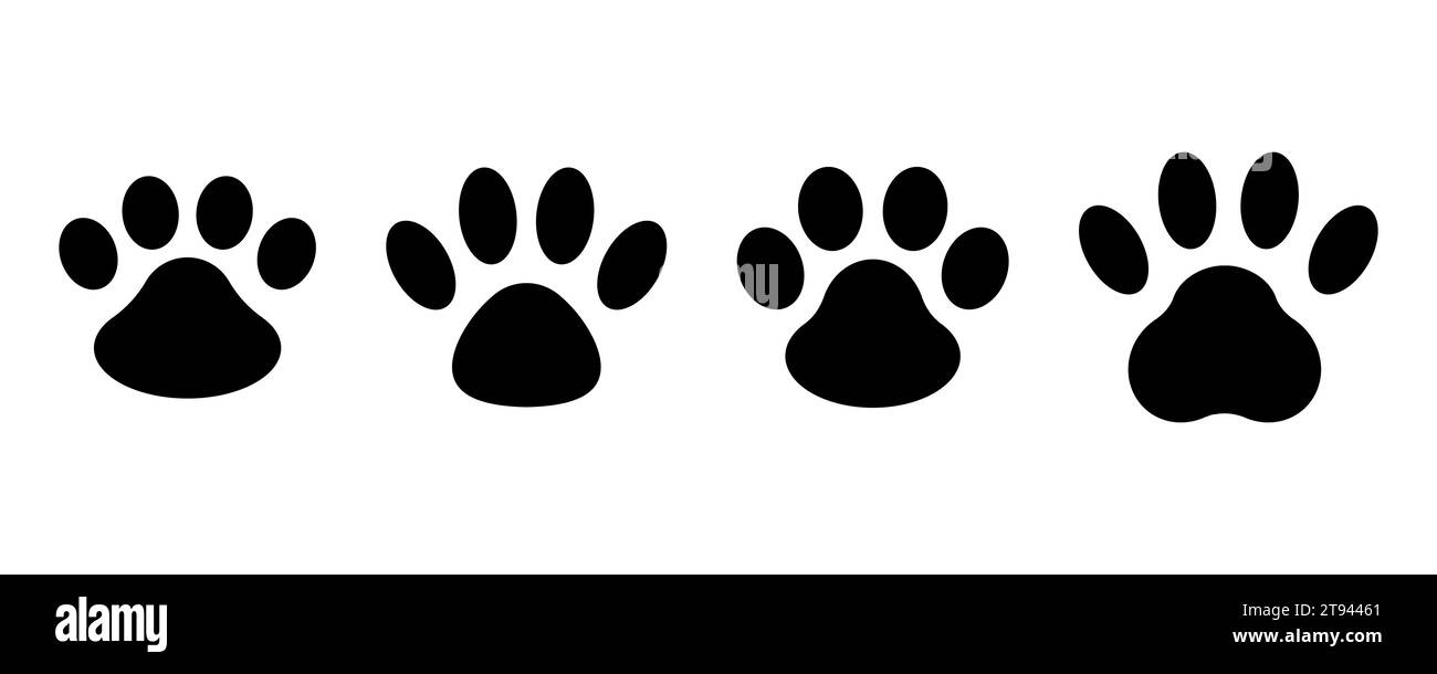 Unterschiedliche Fußabdrücke von Großkatzen. Leoparden-Illustrationsset. Vektorabbildung Stock Vektor
