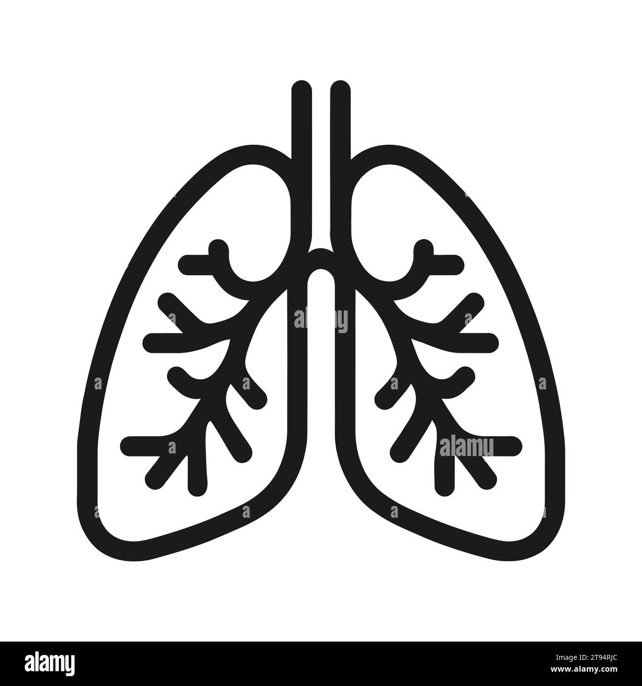Symbol für den Lungenvektor. Lungen eines gesunden Menschen. Stock Vektor