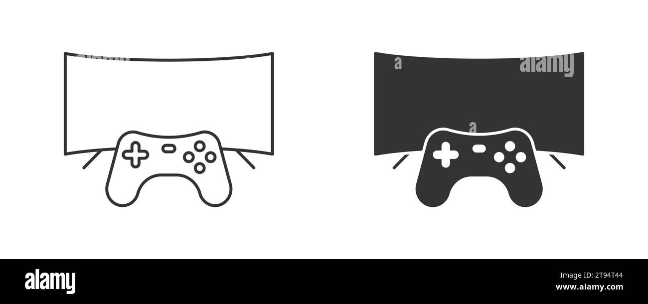 Fernseher mit Gamepad-Symbol. Vektorabbildung Stock Vektor