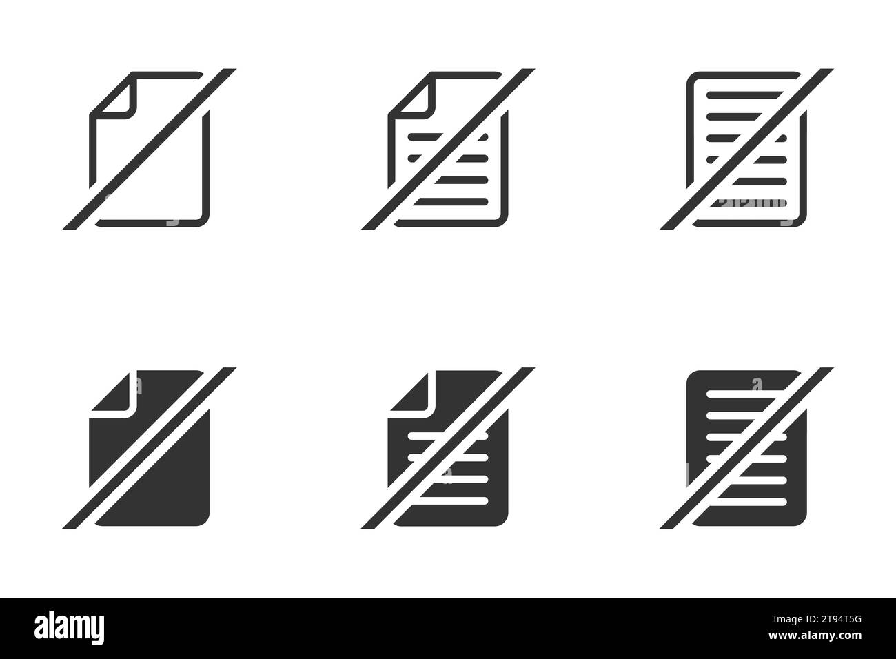Symbol für kein Dateidokument. Vektorabbildung Stock Vektor