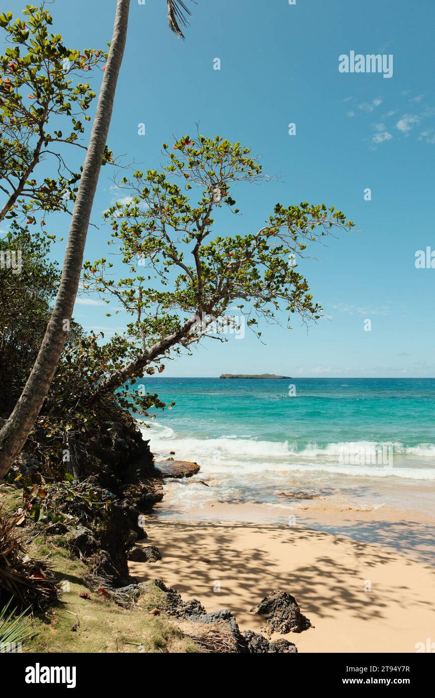 Clear Sky am Moron Beach in Las Terrenas Stockfoto