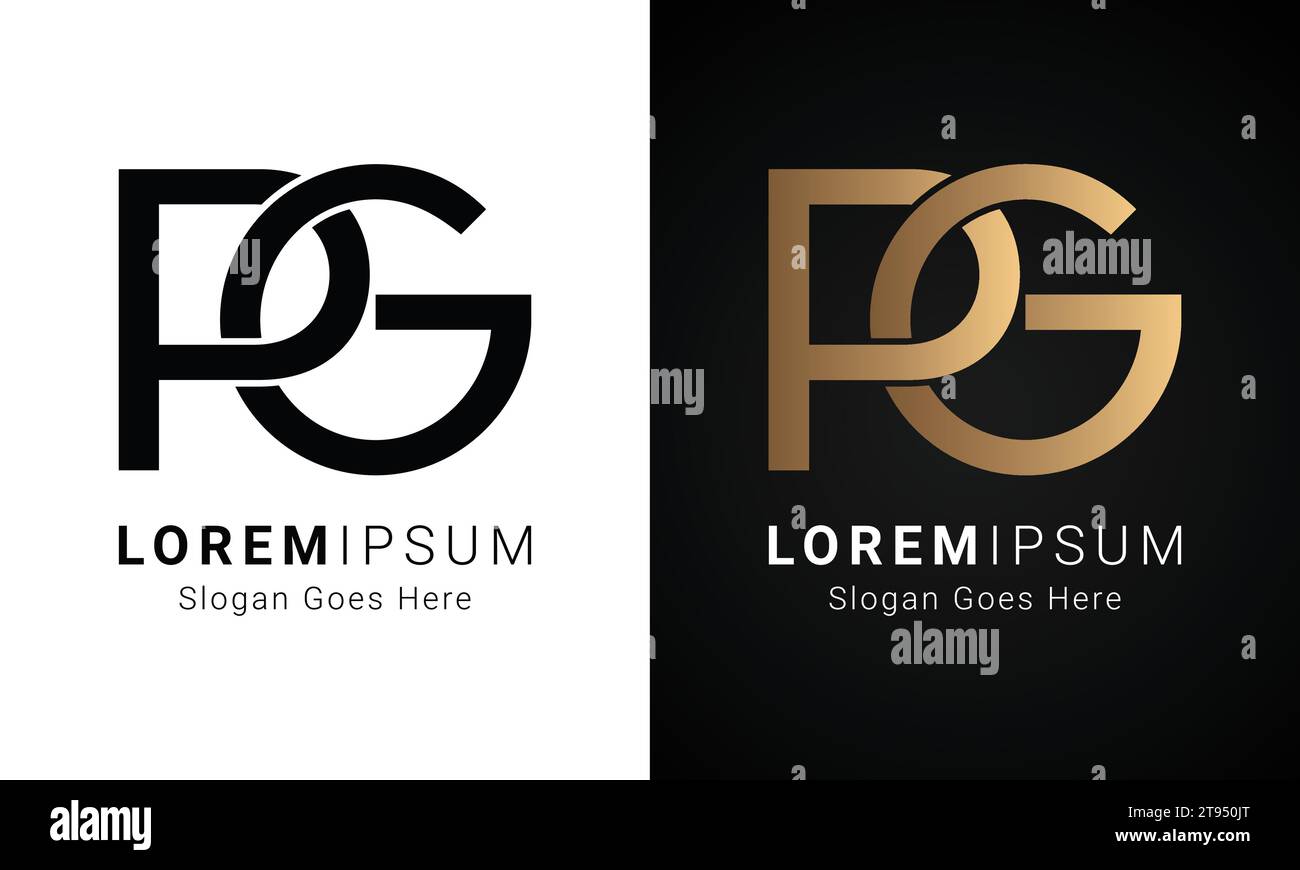 Luxuriöses Initial PG- oder GP-Monogramm-Logo-Design mit Textbuchstaben Stock Vektor
