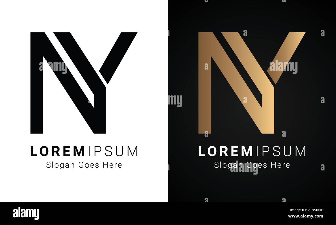 Luxuriöses Initial NY oder YN Monogramm-Logo-Design Stock Vektor