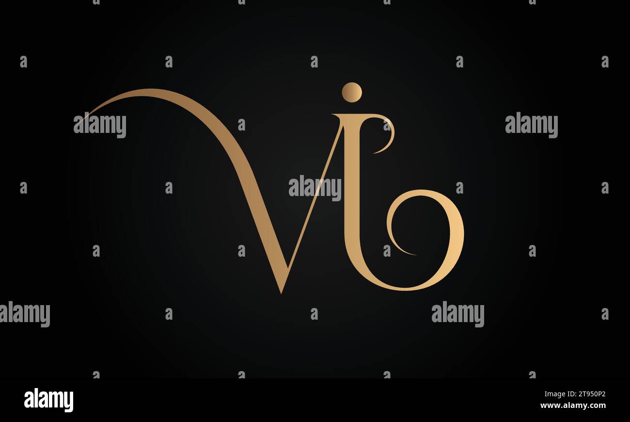 Luxuriöses Initial VJ oder JV Monogramm-Logo-Design Stock Vektor