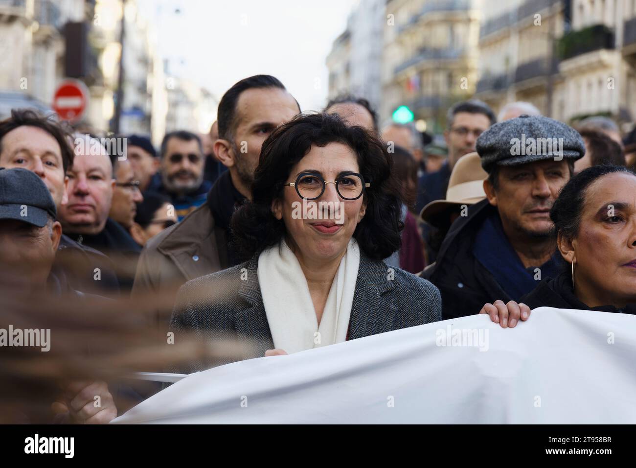 Paris, Frankreich. Am 19. November 2023 nahm Rima Abdul Malak an dem Schweigen marsch für den Frieden im Nahen Osten in Paris Teil Stockfoto