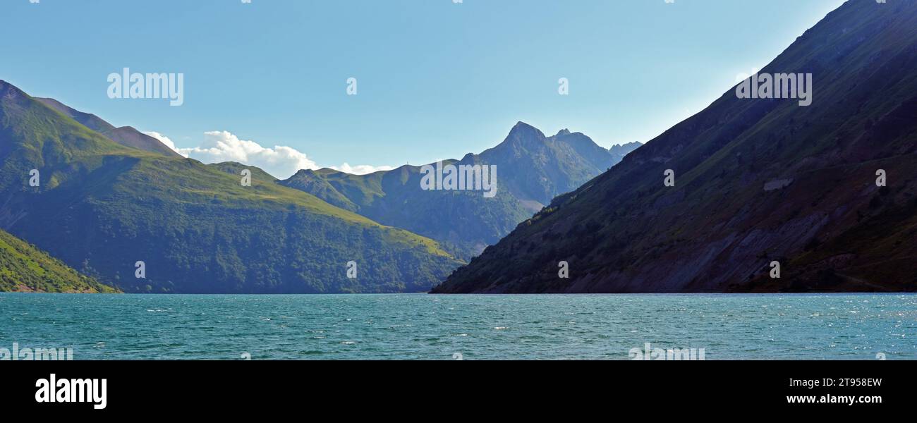 Der Blanc-See in den französischen Alpen, Frankreich, Savoie, Maurienne-Tal, Chamonix-Mont-Blanc Stockfoto