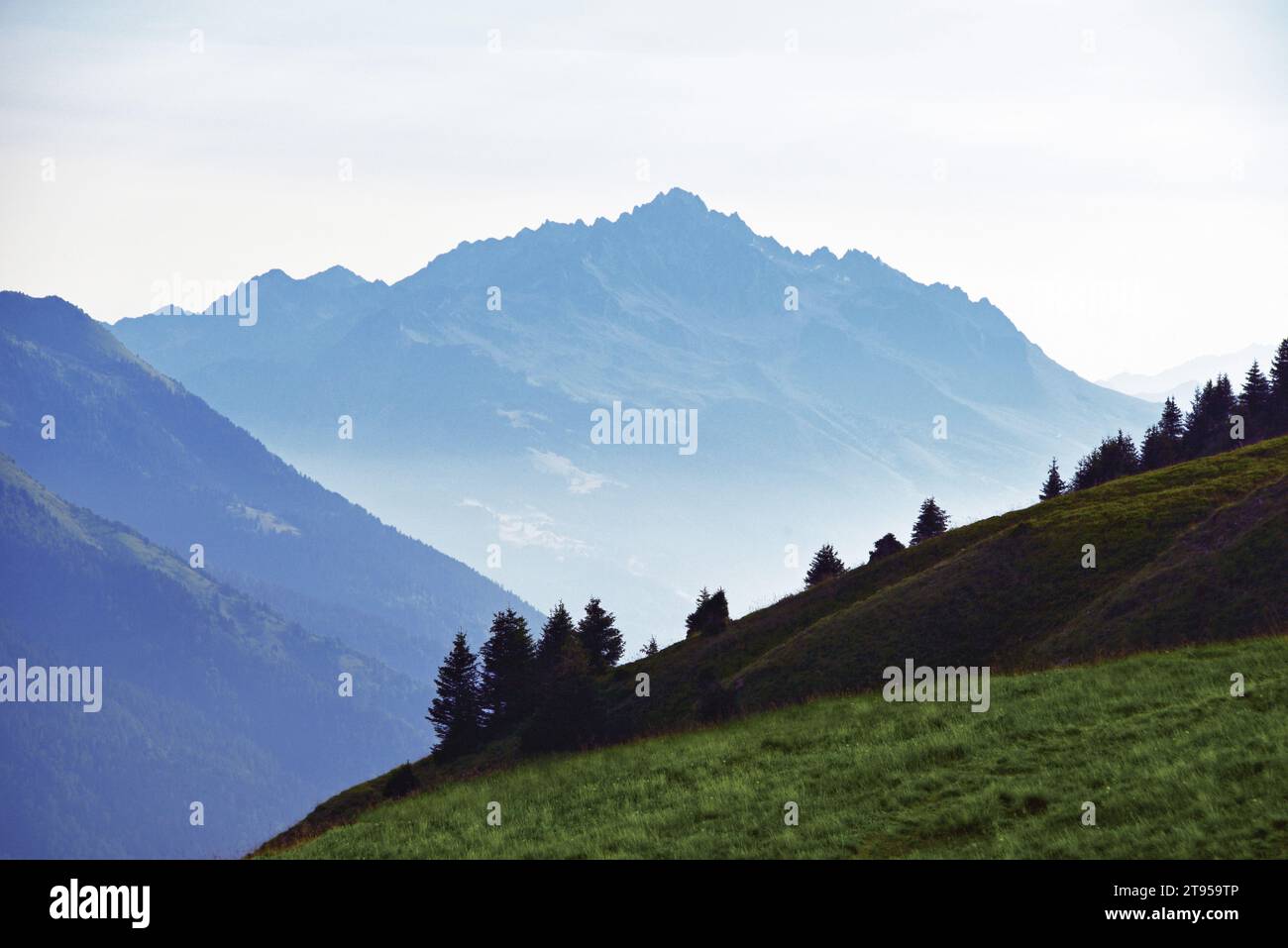 Berglandschaft in Dust, Frankreich, Savoie, Maurienne, Saint-Colomban-des-Villards Stockfoto