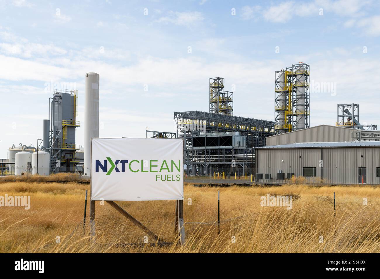 Lakeview, OR, USA – 14. Oktober 2023; NXTClean betreibt erneuerbare Erdgasaufbereitungsanlagen in Lakeview, Oregon Stockfoto