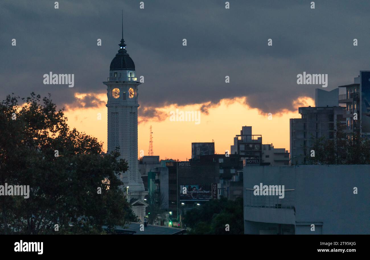 Uhrenturm in der Stadt rosario Stockfoto