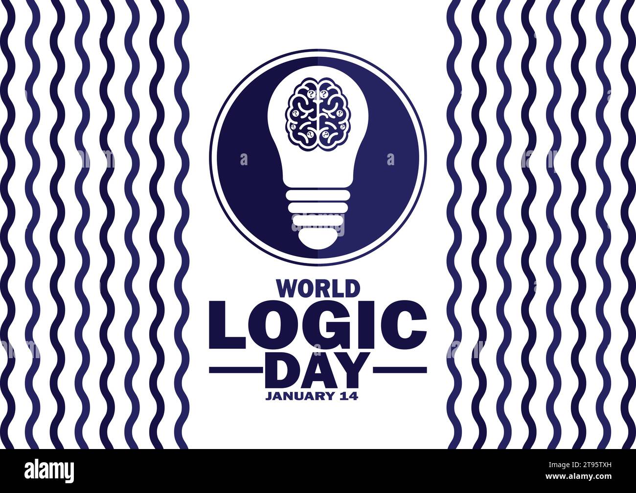 World Logic Day. Januar 14. Geeignet für Grußkarten, Poster und Banner. Vektorabbildung Stock Vektor