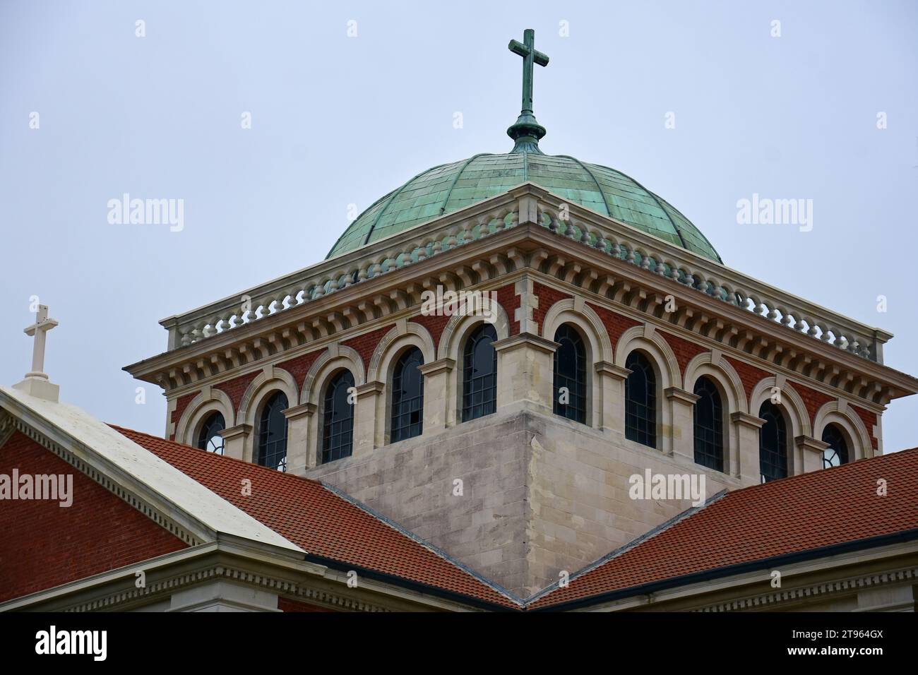 Die beeindruckende Architektur der Basilika des Heiligen Herzens in timaru auf der Südinsel neuseelands Stockfoto