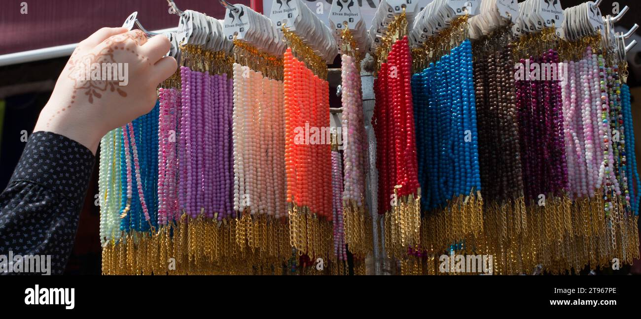 Bunten Perlen verschiedene Farben Stockfoto