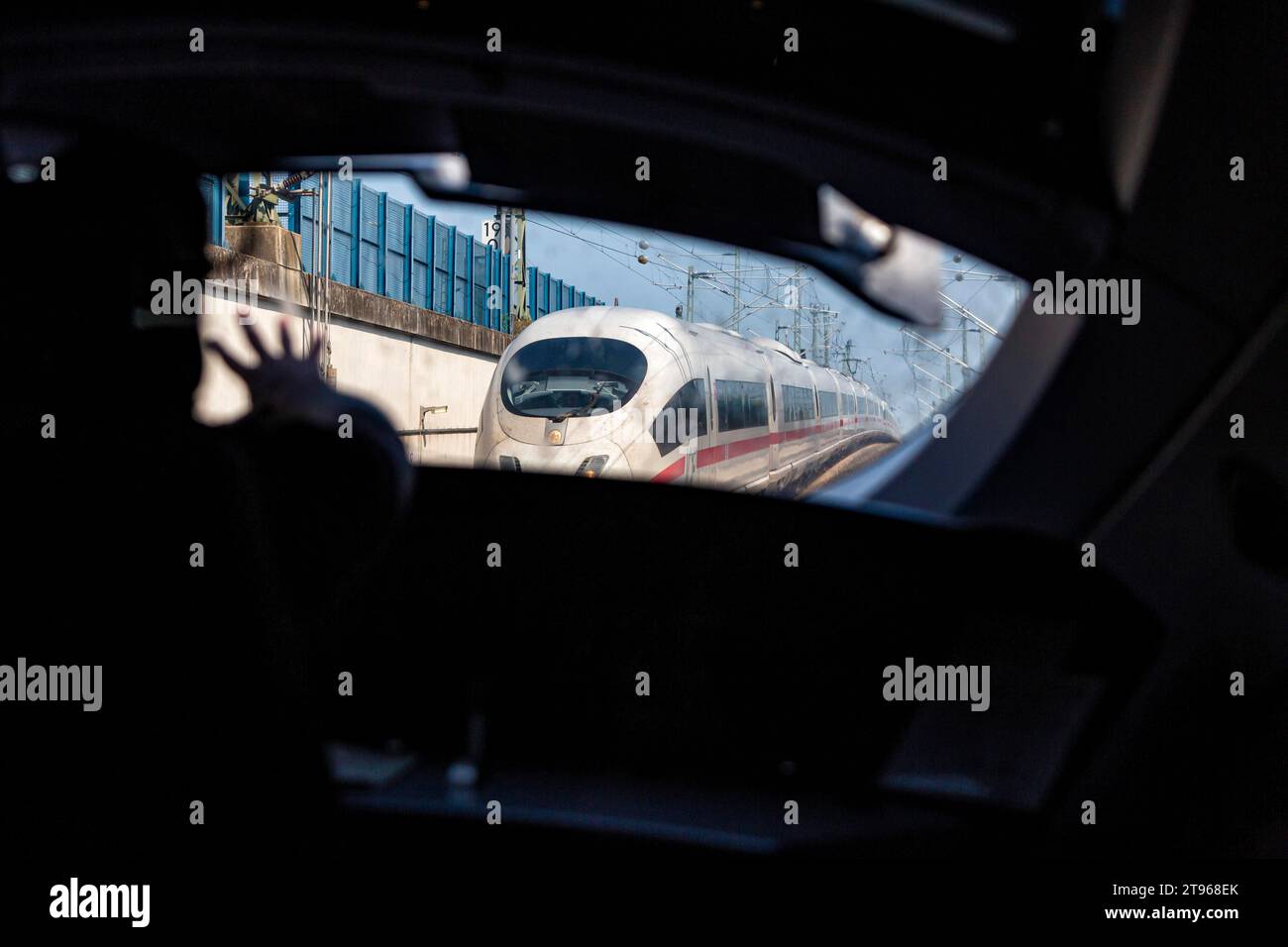 EIS, Blick durch die Fahrerkabine eines Stockfoto