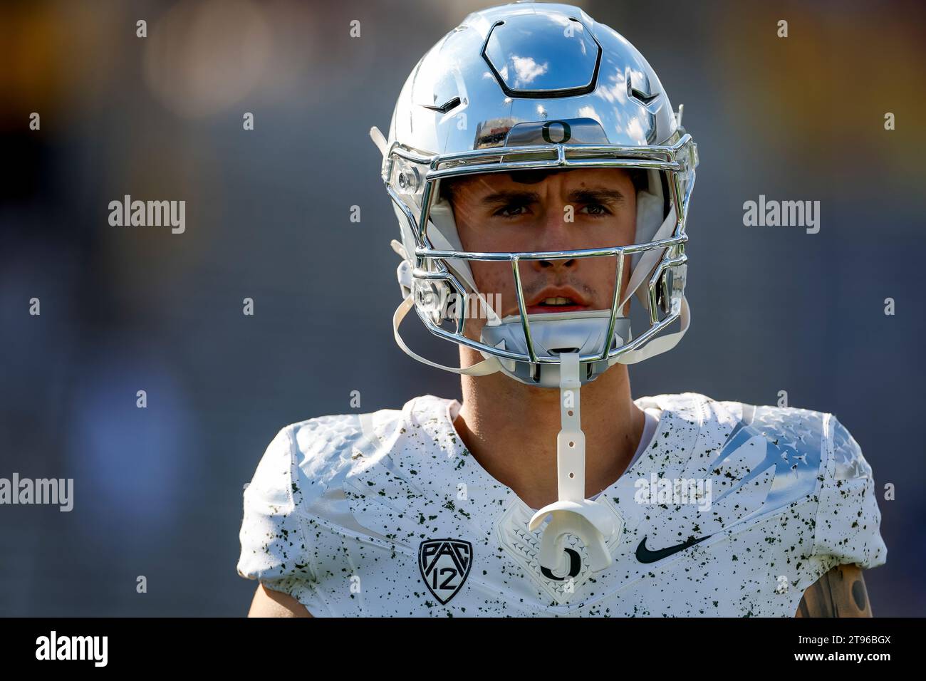 Der Oregon Ducks Wide Receiver Kyler Kasper (17) während eines regulären Fußballspiels gegen die Arizona State Sun Devils am Samstag, den 18. November Stockfoto