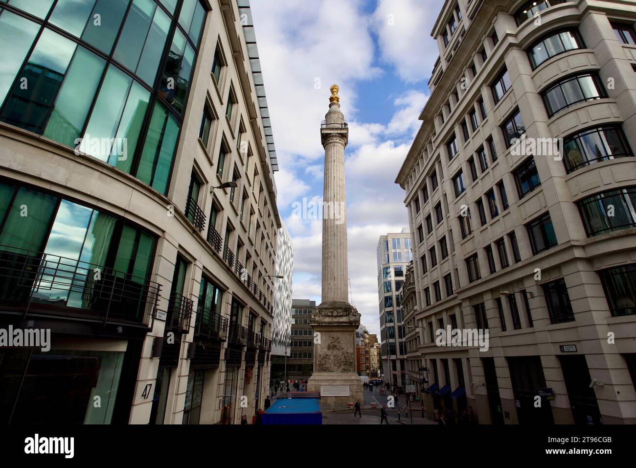 Denkmal für das große Feuer von London, City of London, London. Stockfoto