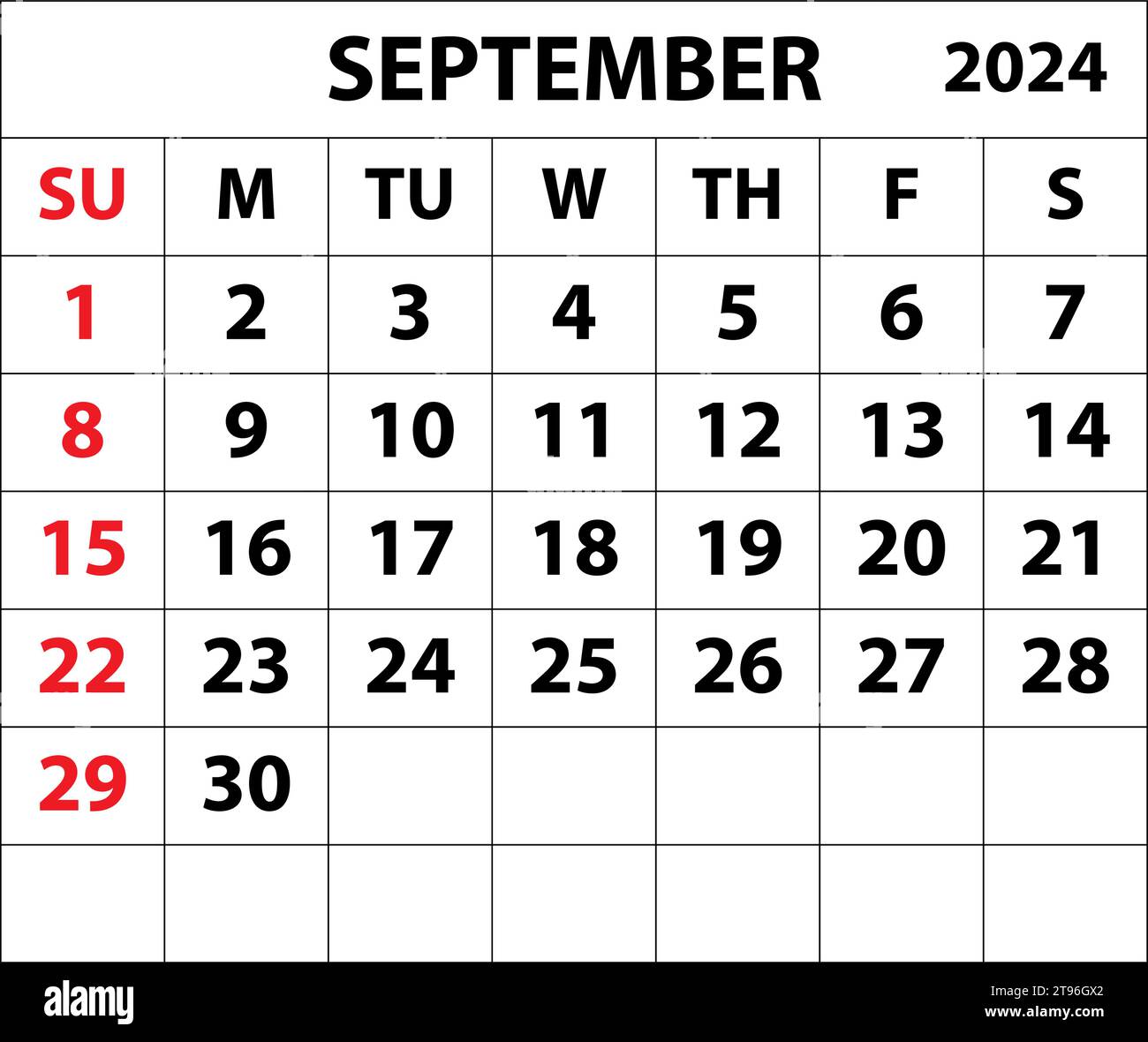 2024 Planer für JANAURY. Kalenderplaner. Einfacher minimaler Kalender. Vektorabbildung. Daily Planner Design 2024. Organisator für Lebensplanung. Stock Vektor