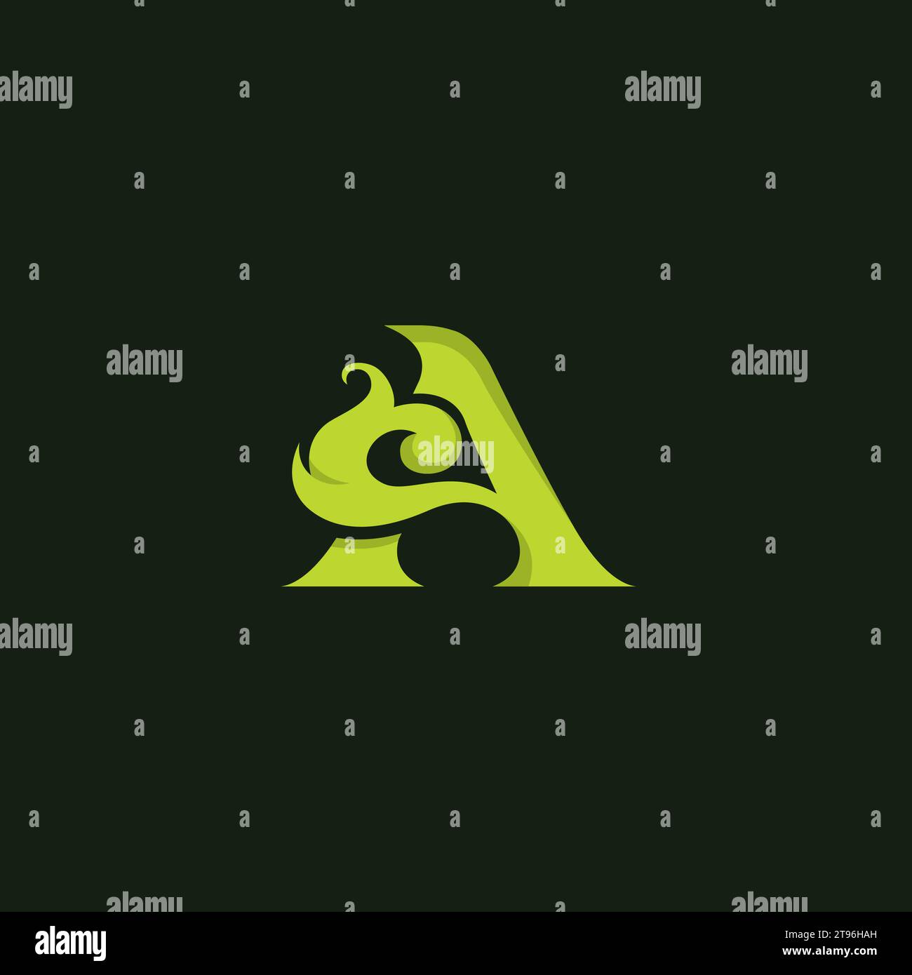 Elegantes Blumendesign mit Buchstabe A. Initial A Stock Vektor