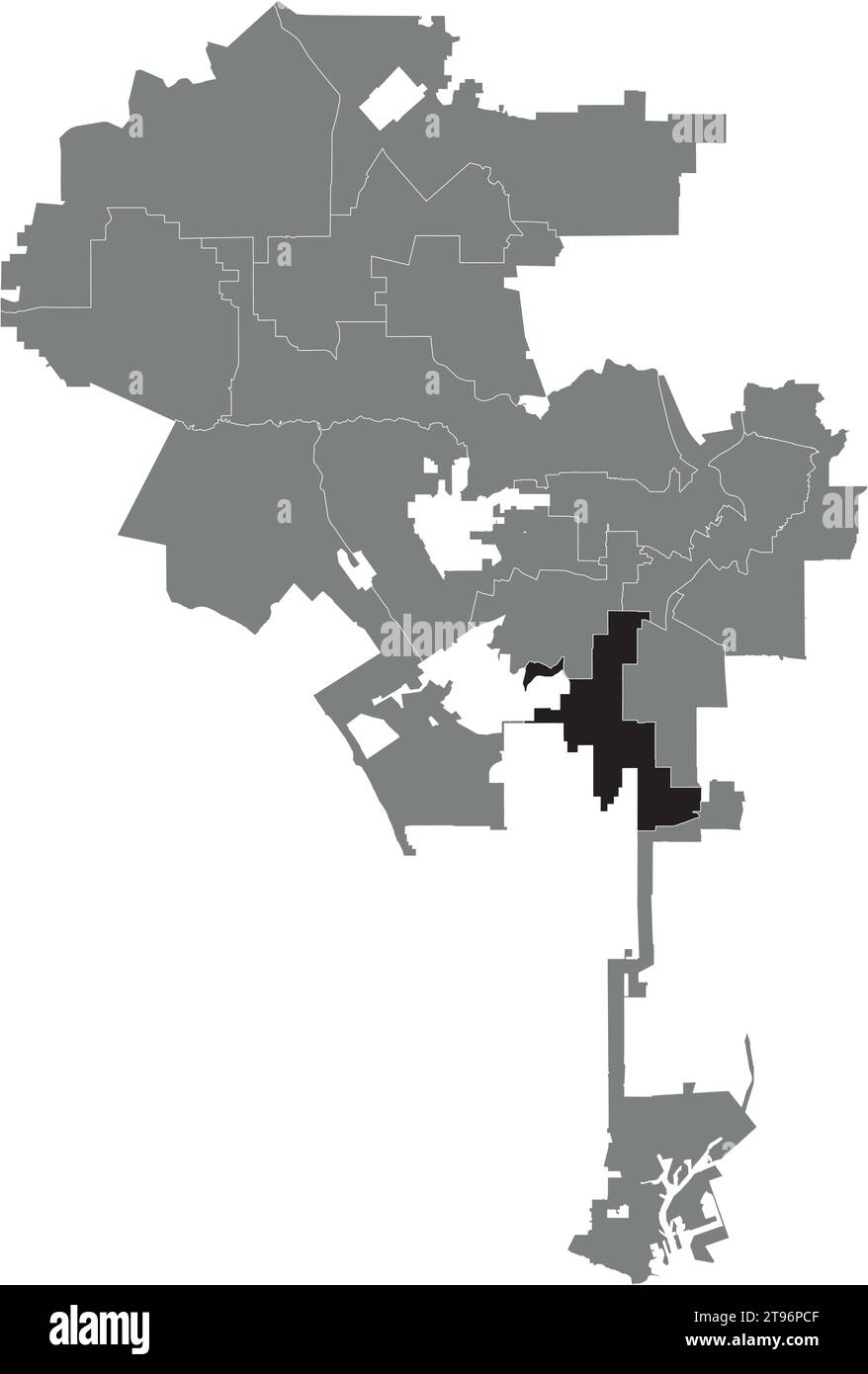 Locator-Karte des 8. BEZIRKS, STADTRAT VON LOS ANGELES Stock Vektor