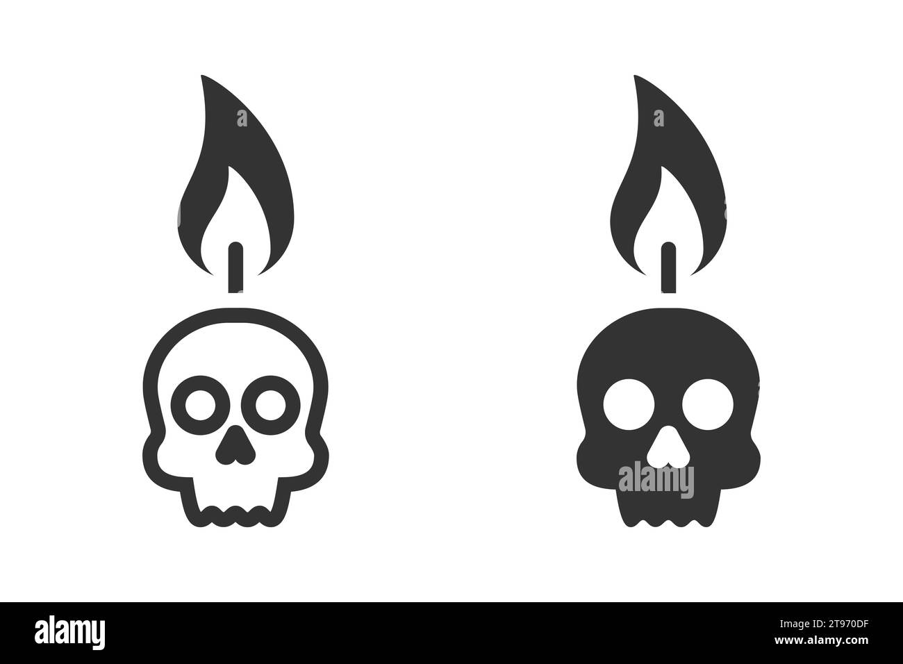 Totenkopfkerzensymbol. Vektorabbildung Stock Vektor