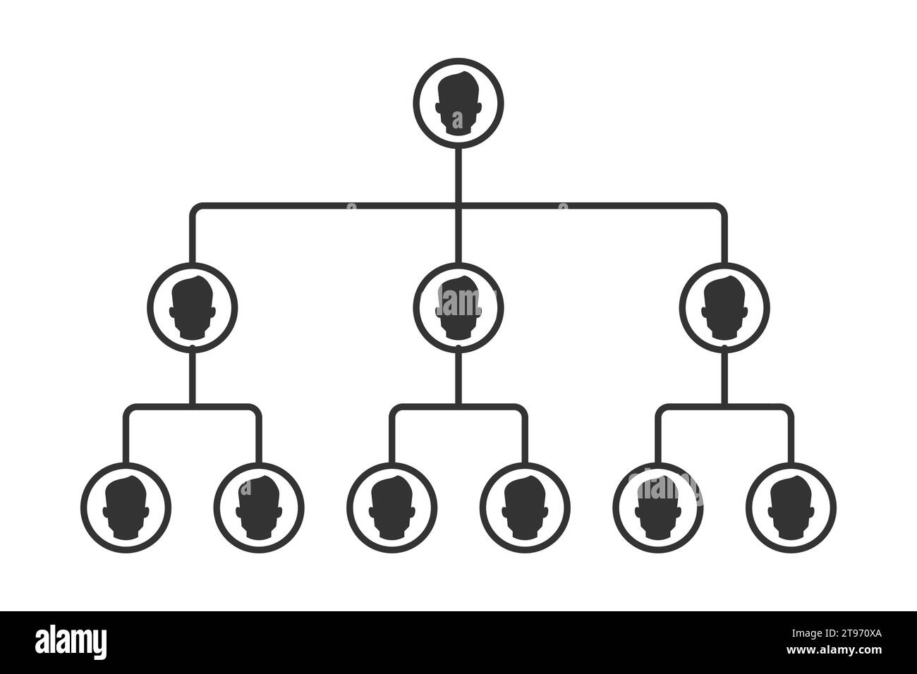 Symbol für Managementhierarchie. Vektorabbildung Stock Vektor