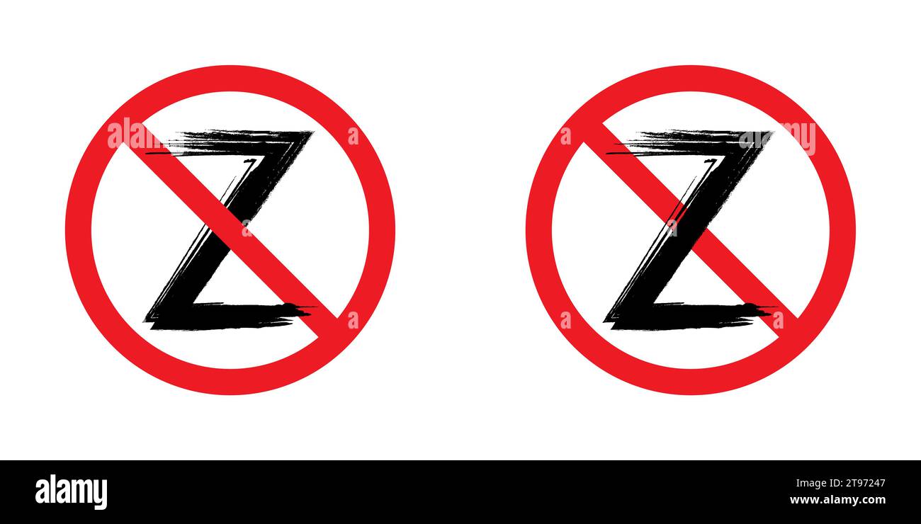 Verbotenes 'Z'-Symbol. Stop war-Konzept. Vektorabbildung Stock Vektor