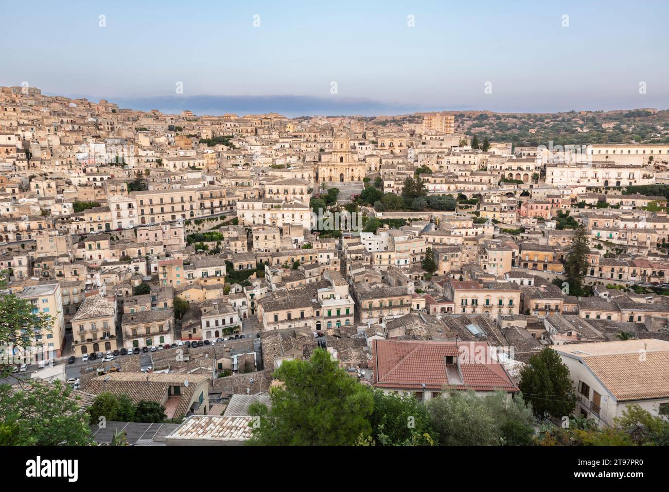 Italien, Sizilien, Modica, Blick auf die Altstadt Stockfoto