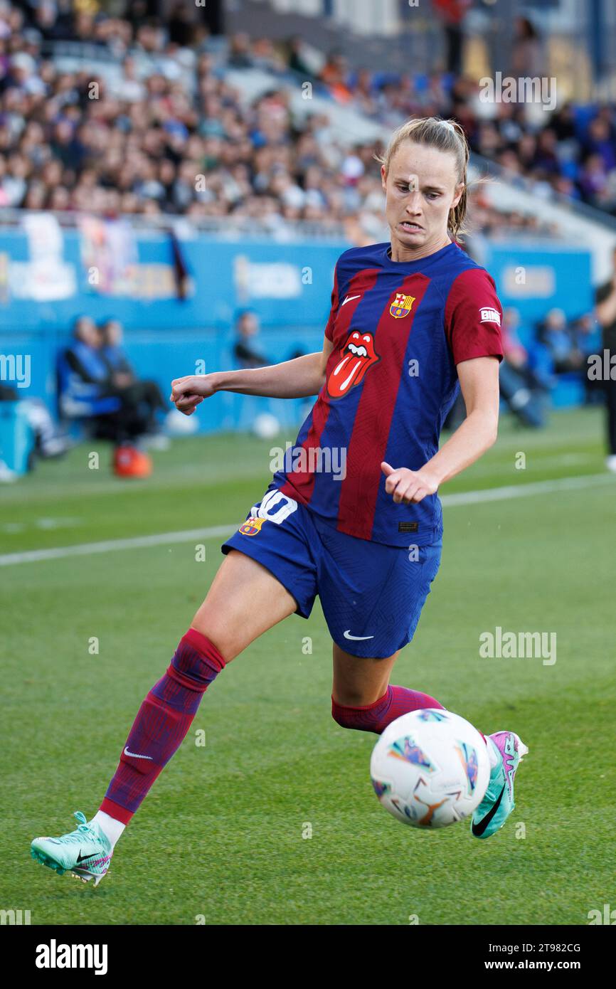 BARCELONA - 5. November: Caroline Graham Hansen im Spiel der La Liga F zwischen dem FC Barcelona und Sevilla FC bei Estadi Johan Cruyff im November Stockfoto