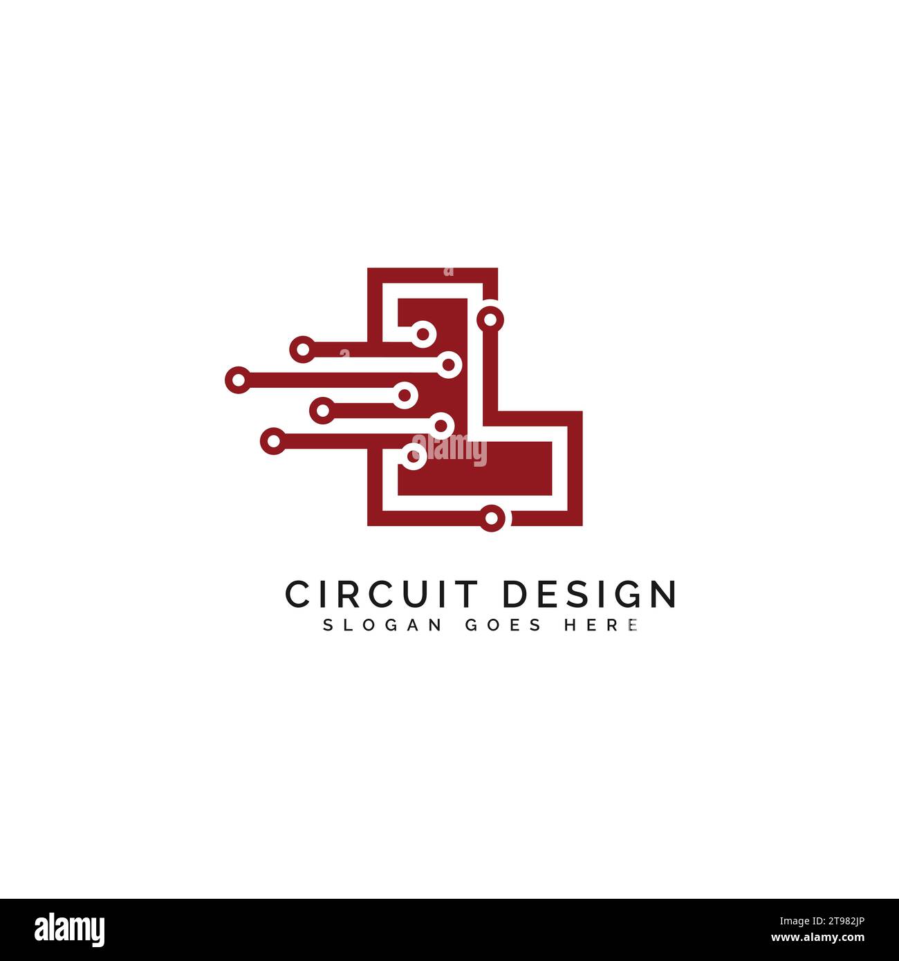 Logo mit Buchstabe L, Symbol für Schaltungsform, Technologie und digitale abstrakte Punktverbindung. Alphabet L Tech Logotype, Design, Internet, Systeme Stock Vektor