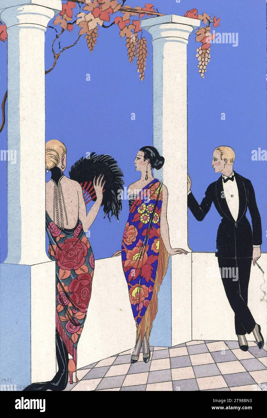 Le Giout des Chales. Joie de vivre: Falbalas et Fanfreluches des französischen Illustrators George Barbier (1882–1932), 1923 Stockfoto