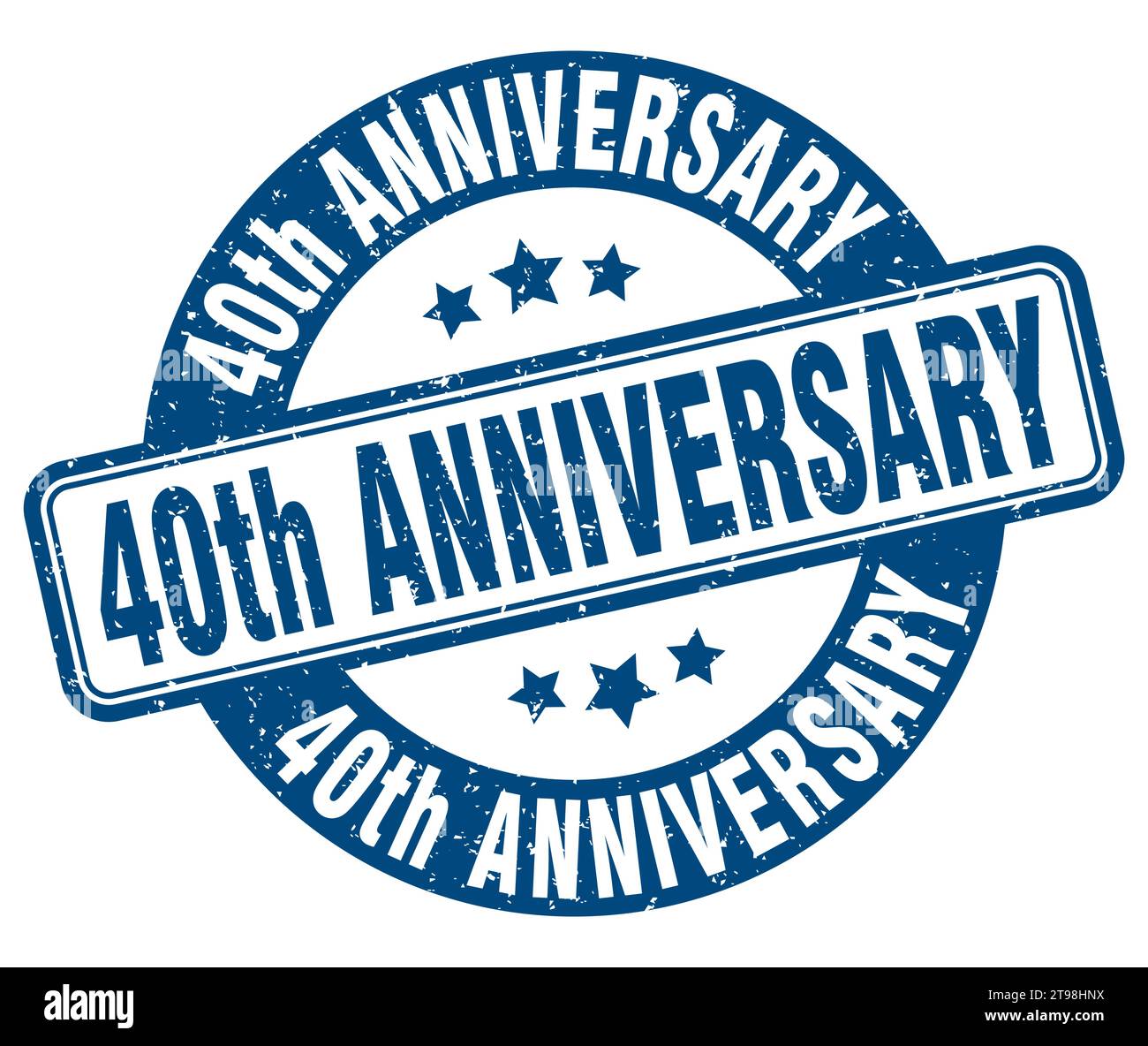 40th Jubiläumsstempel. 40th Jubiläumsschild. Rundes Grunge-Label Stock Vektor