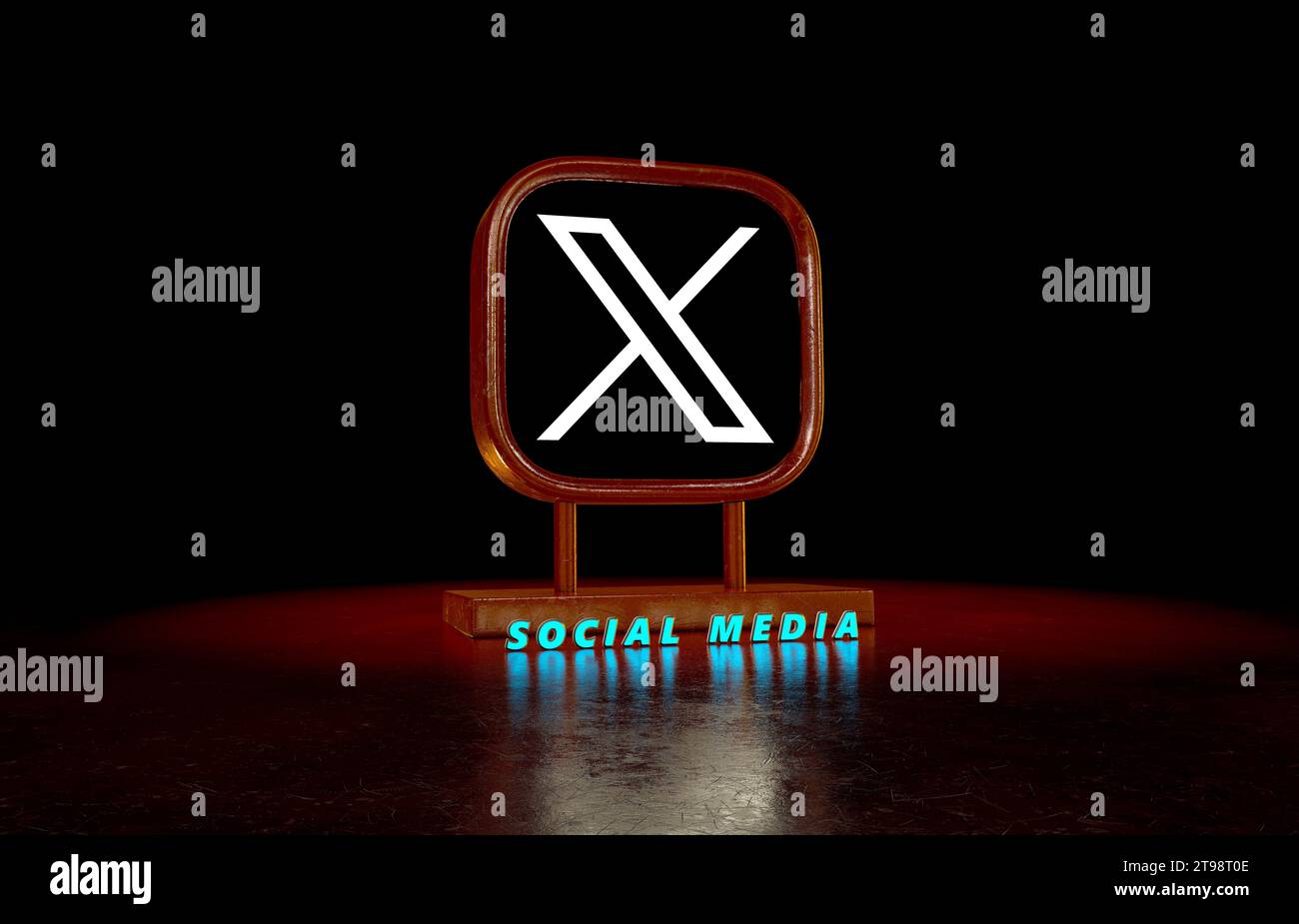 X, Social Media Logos visuelle Präsentation – Hintergrunddesign. Stockfoto