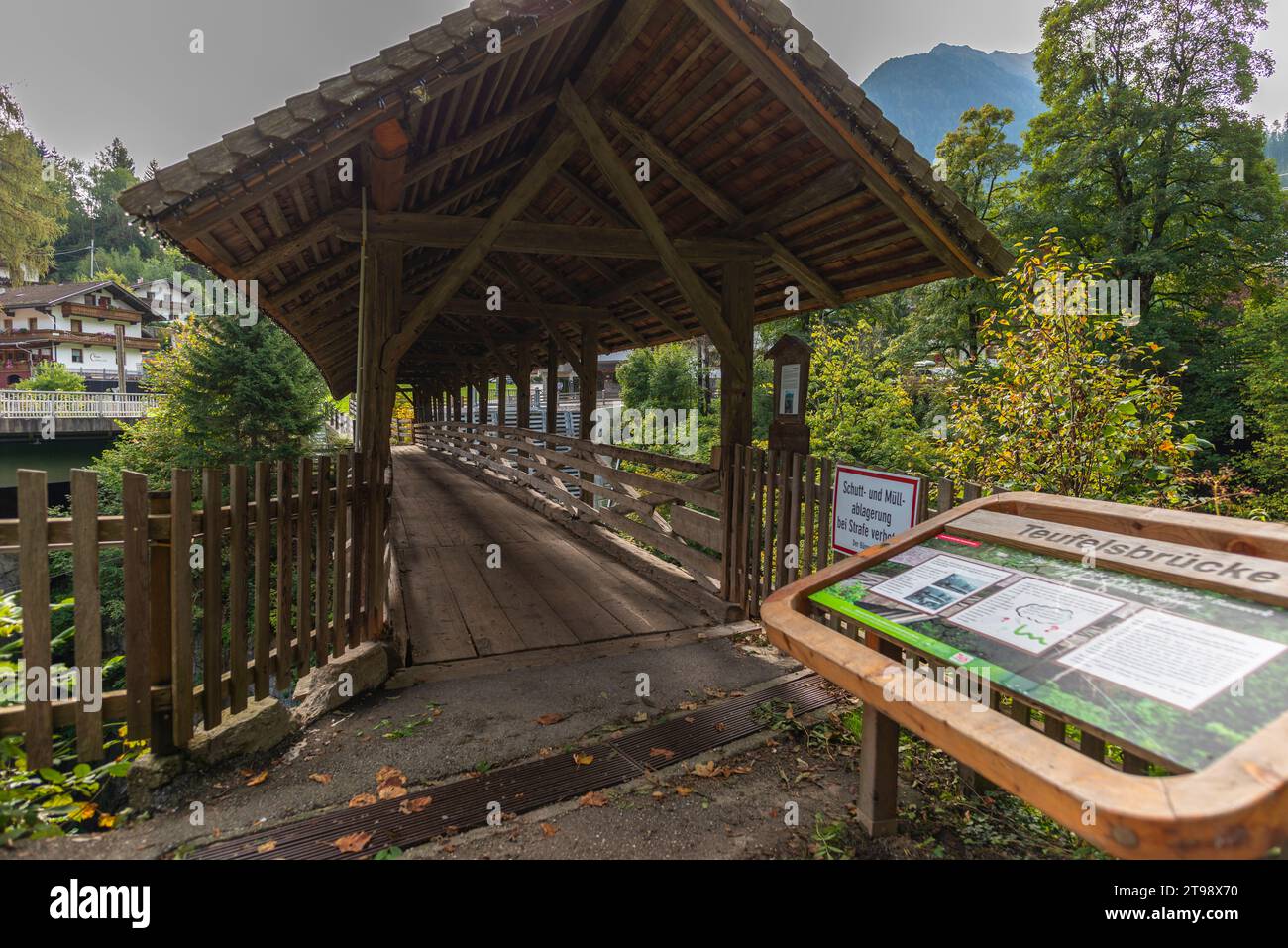 Teufelsbrücke oder Teufelsbrücke in Finkenberg, Tuxer Tal, Tux, Tirol, Zillertaler Alpen, Ausrtrien Stockfoto