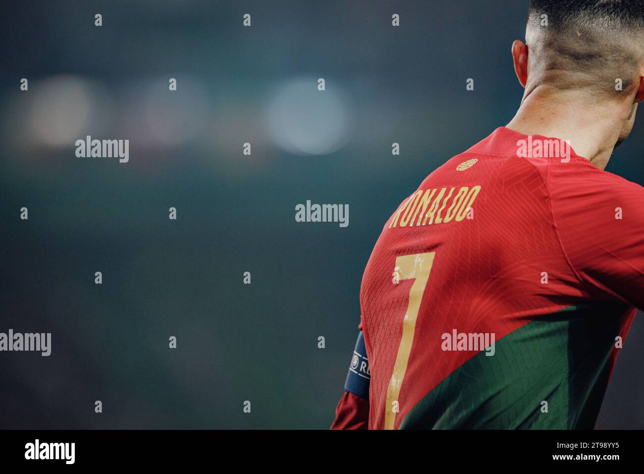 Cristiano Ronaldo während des Qualifikationsspiels zur UEFA Euro 2024 zwischen portugiesischen und isländischen Nationalmannschaften, Estadio Jose Alvalade, Lissabon, Portugal. (Ma Stockfoto