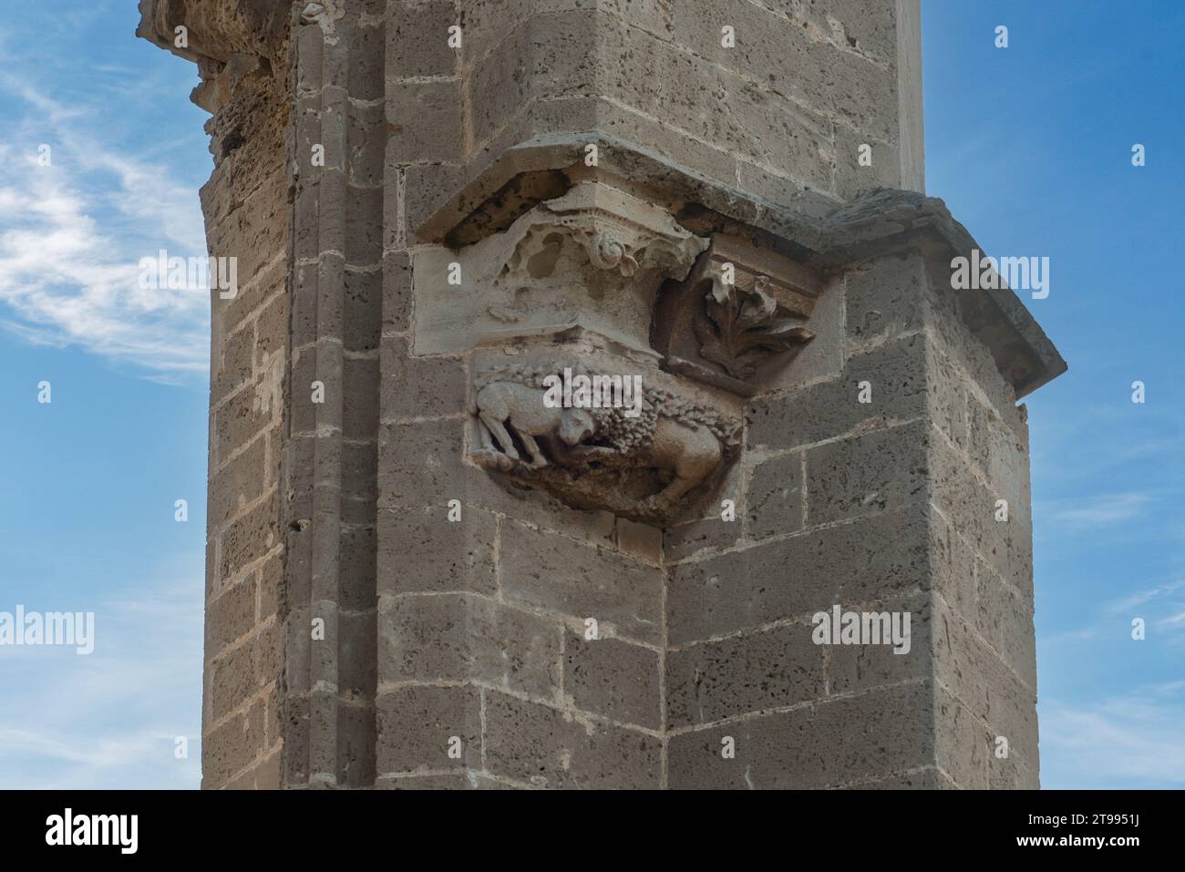 Tierfiguren an der Wand der Kirche St. Georg von LatinsFamagusta (Gazimagusa auf Türkisch), Nordzypern Stockfoto