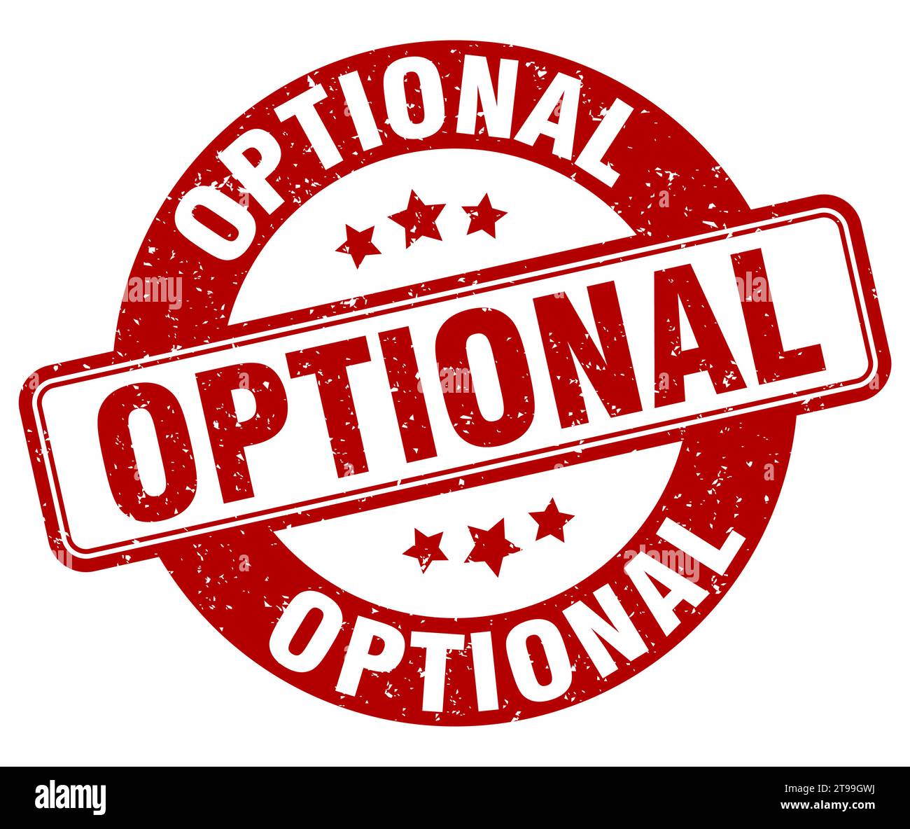 Optionaler Stempel. Optionales Schild. Rundes Grunge-Etikett Stock Vektor