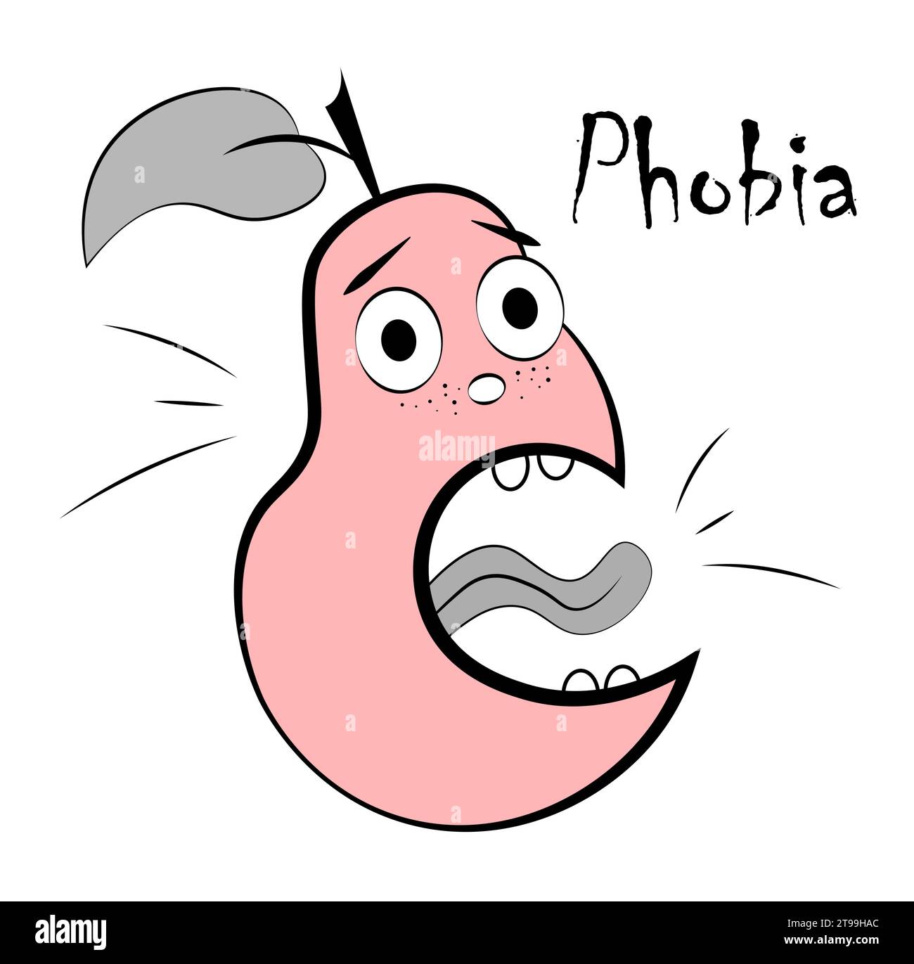 Ängste und Phobien. Birne hat Angst Stock Vektor