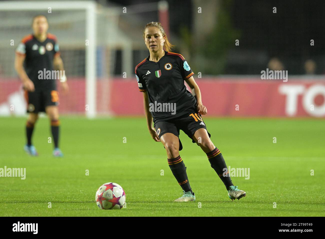 Manuela Giugliano von AS Roma während des Spiels der UEFA Champions League, Roma vs Ajax, 23. November 2023 (Foto: AllShotLive/SIPA USA) Credit: SIPA USA/Alamy Live News Stockfoto