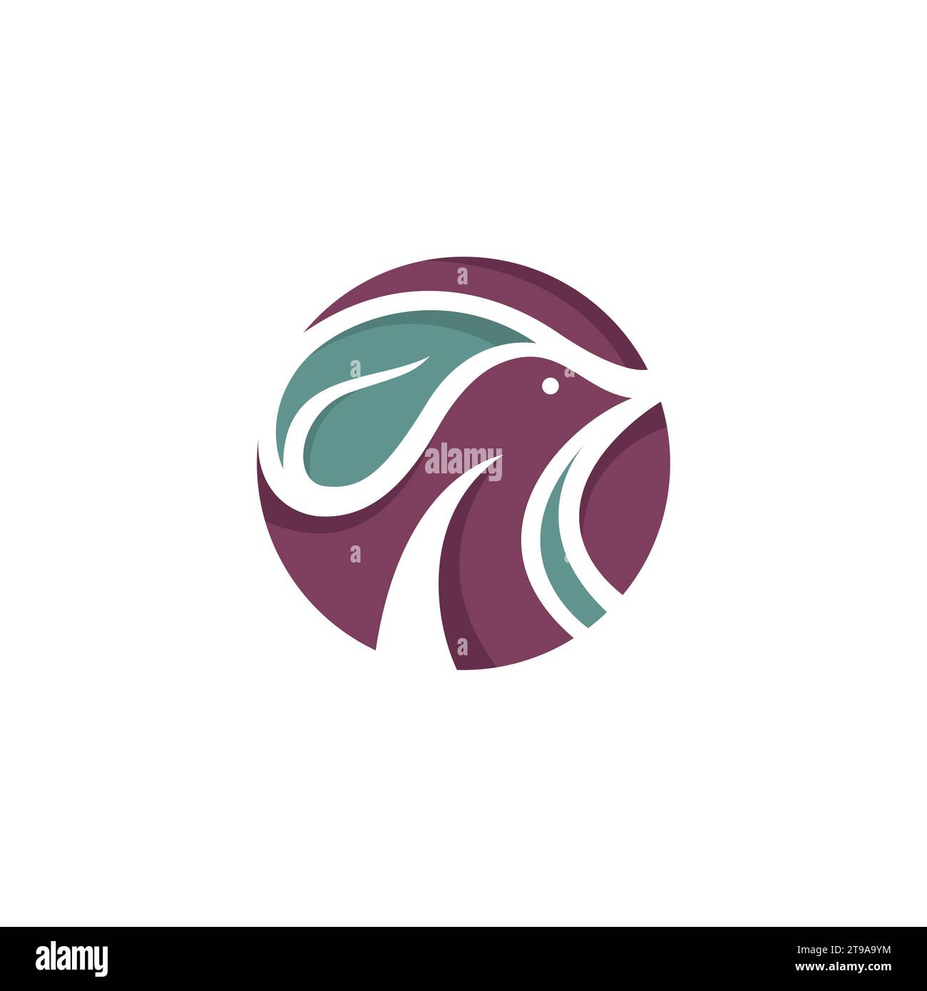 Abstract Mit Vogelblatt-Logo. Vogelsymbol Stock Vektor