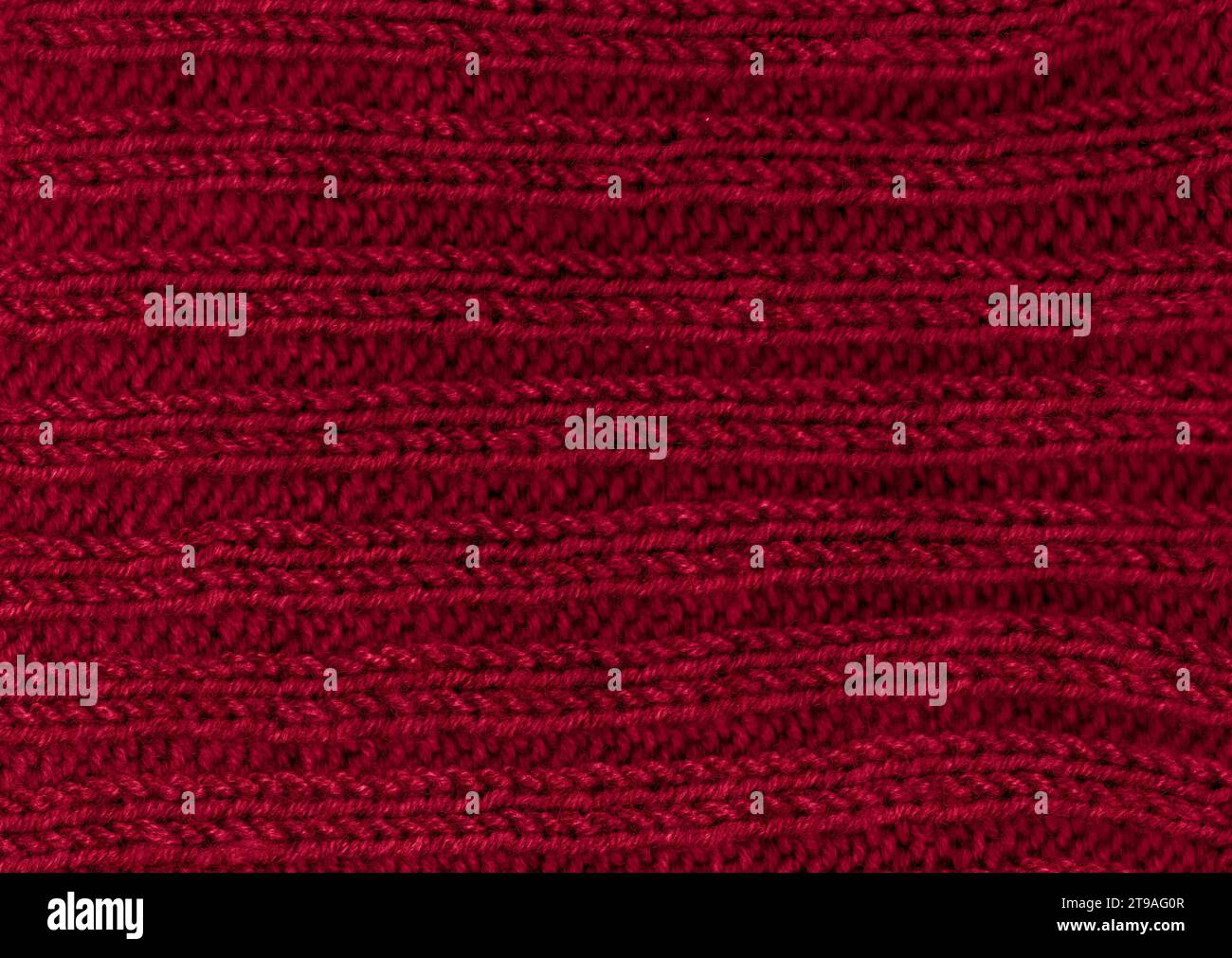 Abstrakte Wolle Aus Fasern. Organisch Gewebte Textilien. Leinen Strickwaren Weihnachten Hintergrund. Strickwolle Aus Baumwolle. Rotes Webgewinde. Einrichtung Im Nordischen Winter. Struktur Canv Stockfoto