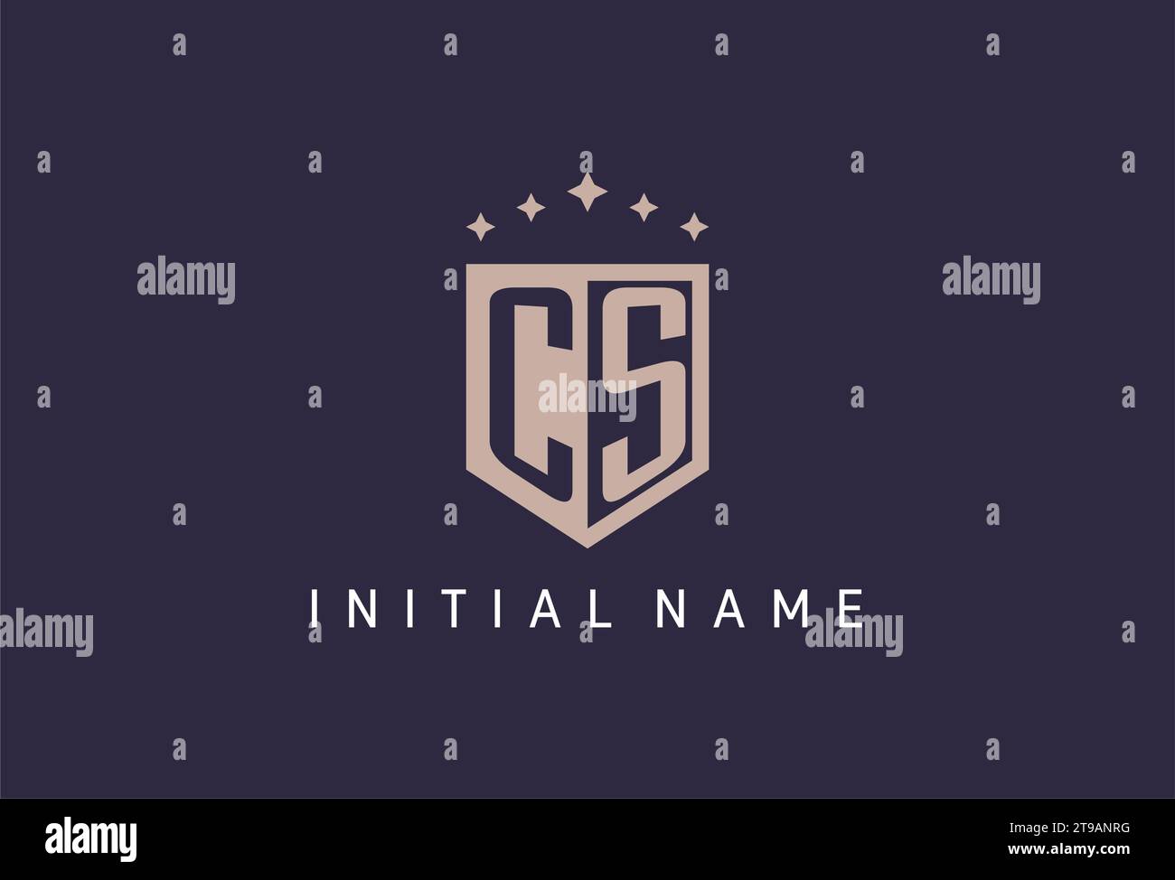 CS Initial Shield Logo Icon geometrisches Design inspiriert Stock Vektor