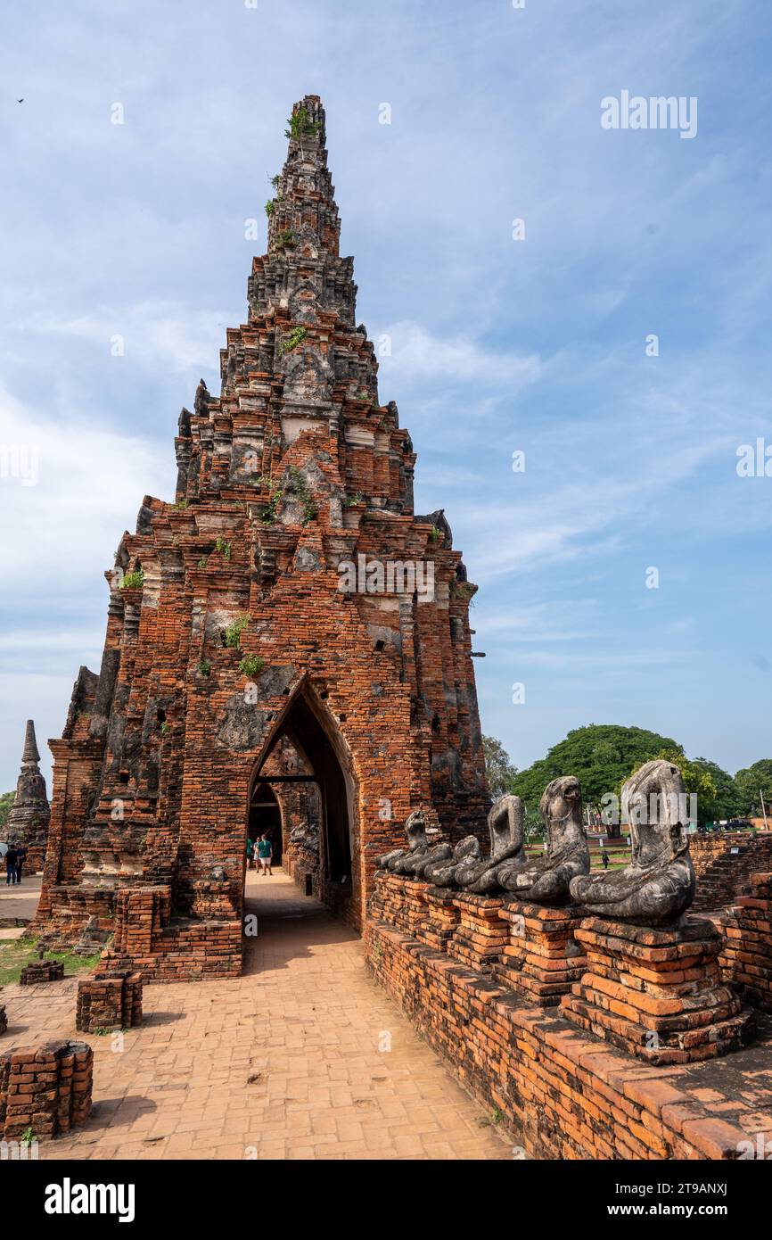 Der Wat Chaiwatthanaram ist ein buddhistischer Tempel in Ayutthaya Thailand Asien Stockfoto