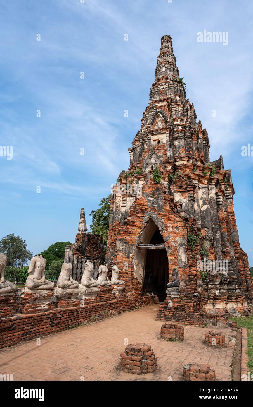 Der Wat Chaiwatthanaram ist ein buddhistischer Tempel in Ayutthaya Thailand Asien Stockfoto