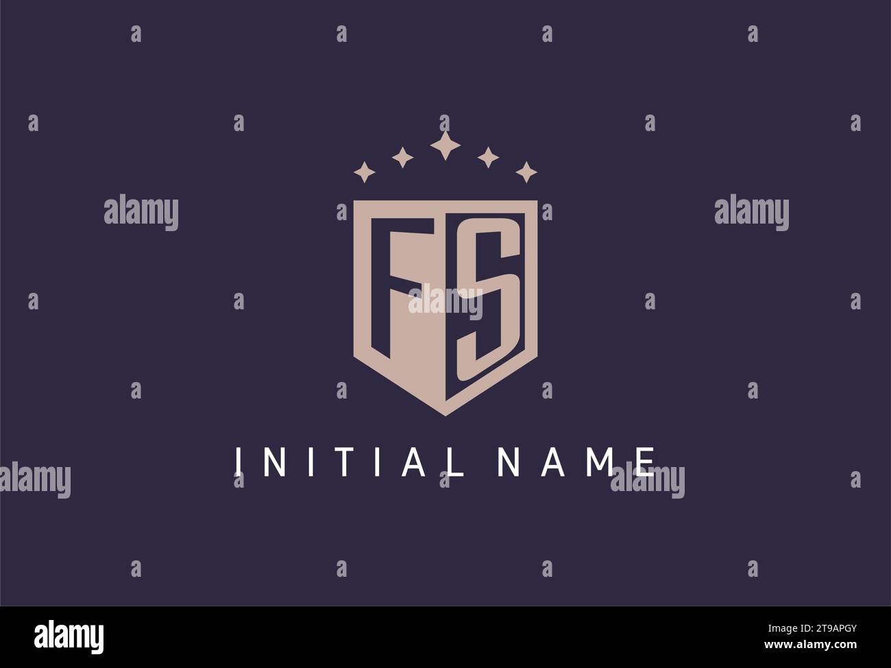 FS Initial Shield Logo Icon geometrisches Design inspiriert Stock Vektor