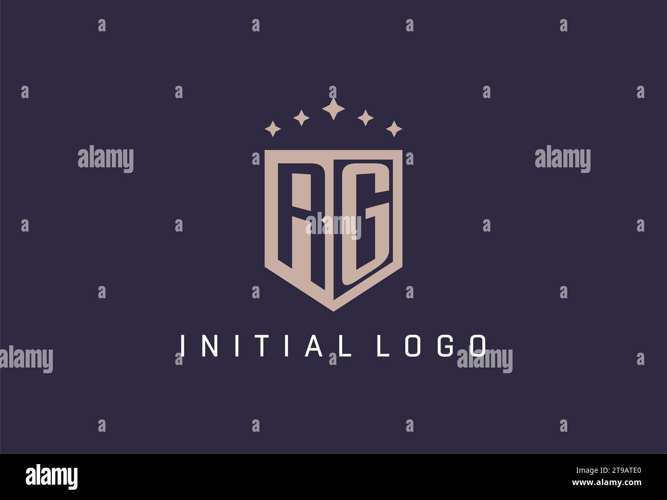 Design-Inspiration für das RG Initial Shield-Logo Stock Vektor