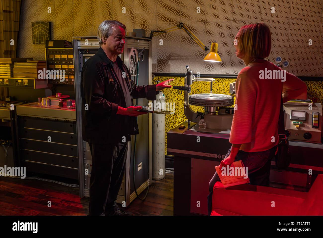 Produktionsstätte des Plattenlabels Third man Records / Third man Pressing in Detroit, USA Stockfoto