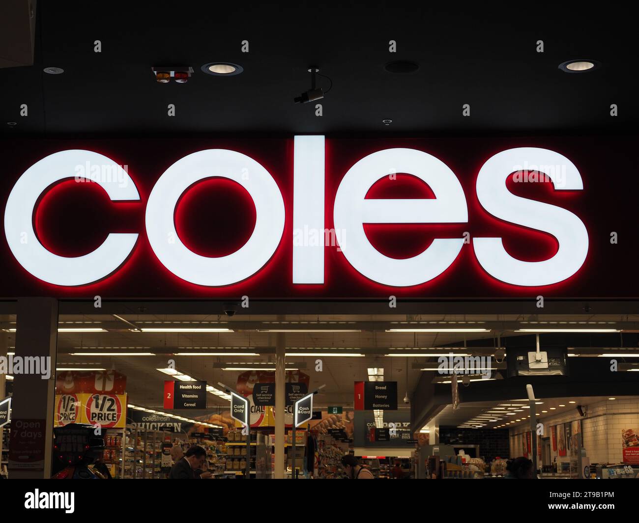 Coles-Zeichen Stockfoto