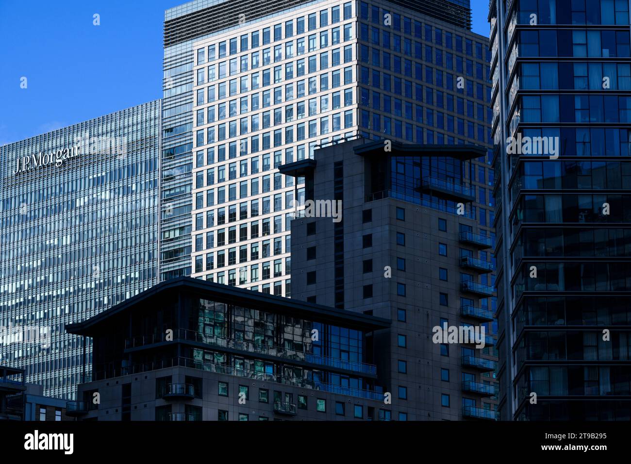 Das europäische Hauptquartier von JP Morgan Chase, 25 Bank Street, Canary Wharf, wurde von César Pelli & Associates Architects entworfen. JP Morgan Chase Stockfoto